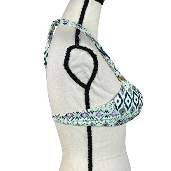 Victoria’s Secret SZ 32A Bikini Swim Top Ikat Molded Padded Cup Tie Halter Multi - Picture 3 of 8